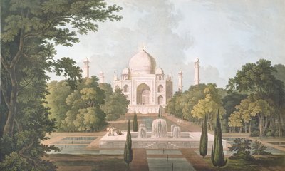 The Taj Mahal, Agra, from the Garden, Published 1801 by Thomas und William Daniell